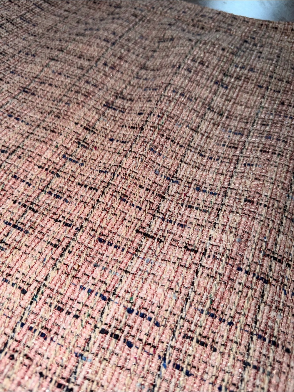 LOFT Pink Tweed Mini Skirt Size 6 Boucle Lined Career Classic Preppy - Picture 2 of 11